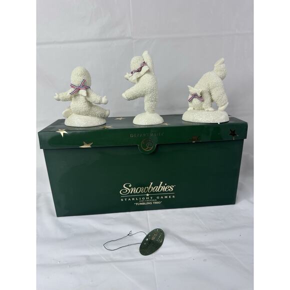 DEPT. 56 SNOWBABIES STARLIGHT GAMES COLLECTION FIGURINES TUMBLING TRIO Christmas - Picture 5 of 5